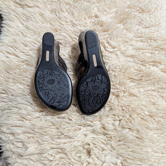 Black Patent Leather Sandals - Picture 2 of 4